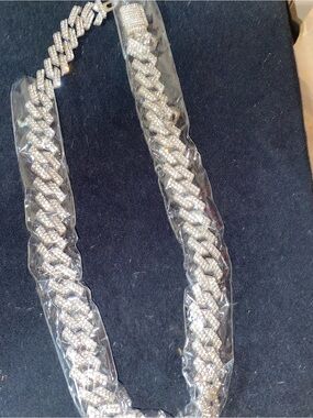 Silver Cuban Link Chain Necklace - Men